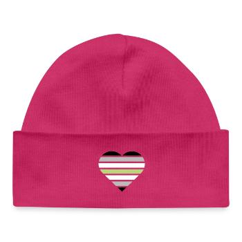 Drapeau de la fierté Cœur · Agenre - Bonnet bébé bio - hot pink - Devant
