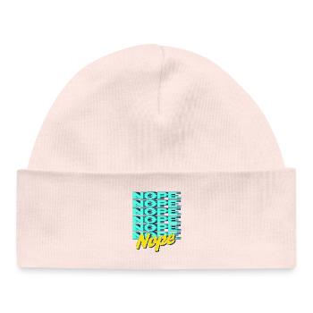 NOPE – Déclaration audacieuse et impertinente - Bonnet bébé bio - rose pâle - Devant