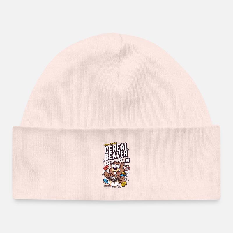 Castor de céréales - Bonnet bébé bio - rose pâle