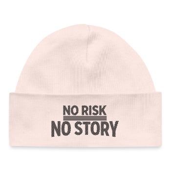 NO RISK NO STORY Adventure Statement - Baby Organic Beanie - pale pink - Front