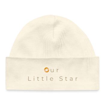 Notre Petite Étoile - Design minimaliste pour bébé - Bonnet bébé bio - écru doux - Devant