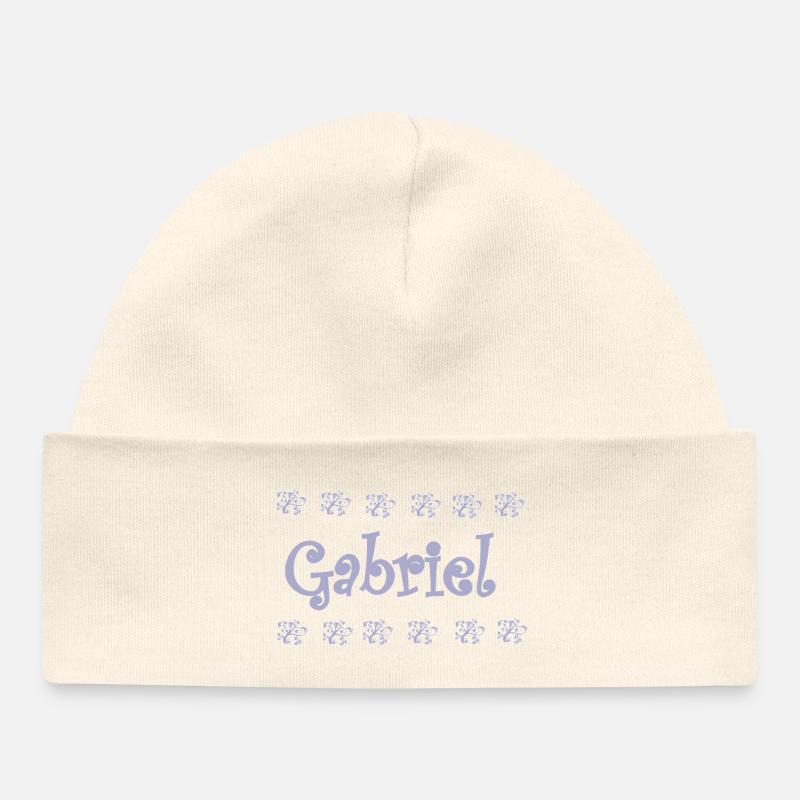 Gabriel Florale Pastel Nom Déco - Bonnet bébé bio - écru doux