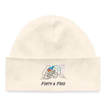 Forty & Free Cycling 40. Geburtstagskunst - Baby Organic Mütze - Natur - Vorne