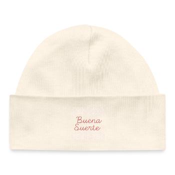 good luck - Baby Organic Beanie - soft Ecru - Front
