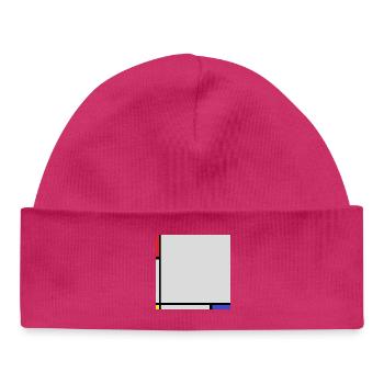 Composition dans le style de Mondrian. - Bonnet bébé bio - hot pink - Devant