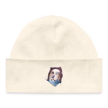 Perruche ondulée - Bonnet bébé bio - écru doux - Devant