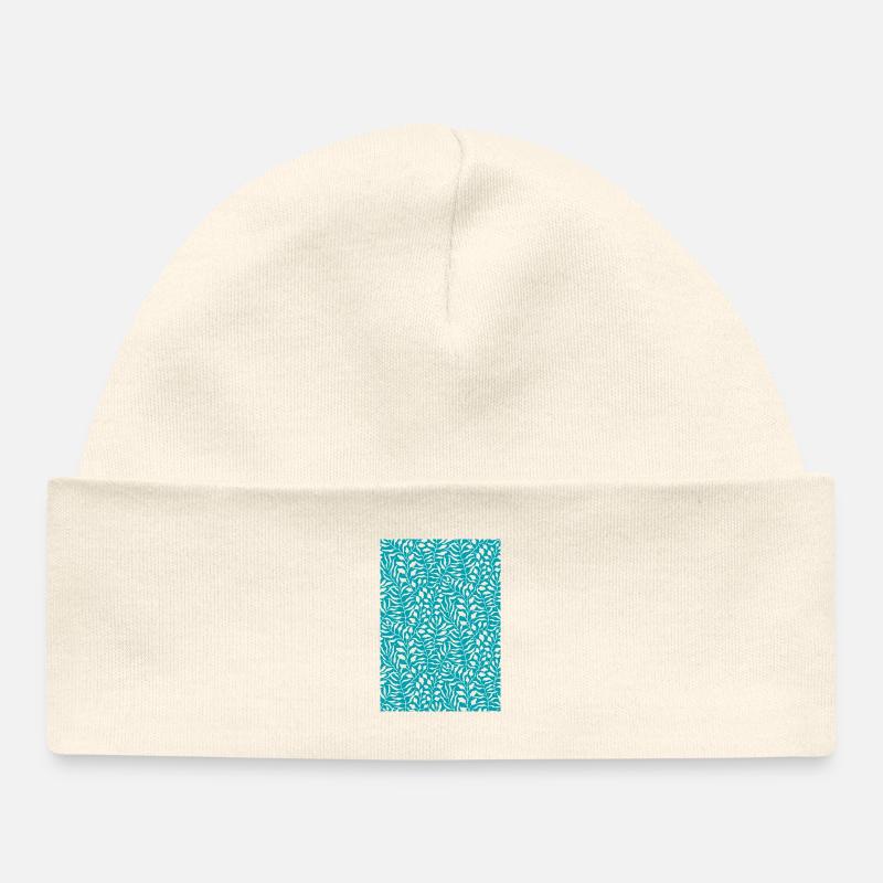 Design de feuille de palmier bleu - Bonnet bébé bio - écru doux