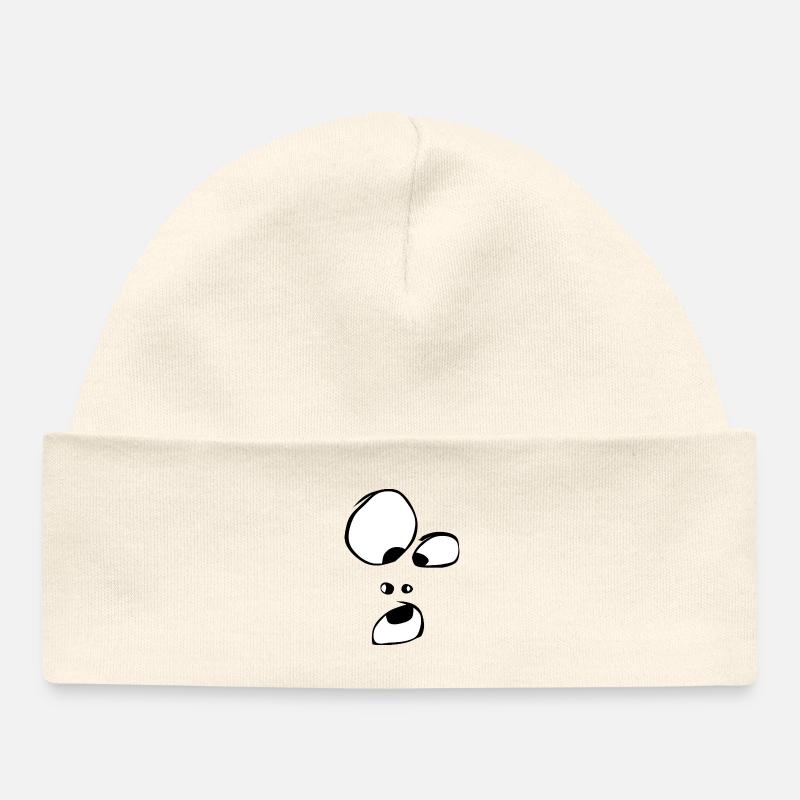 Powerful! Face Ghost Ghost Halloween Comic - Baby Organic Beanie - soft Ecru
