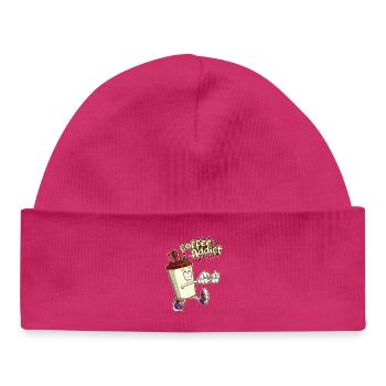Kaffee Süchtiger, Cartoon Cartoon - Baby Organic Mütze - hot Pink - Vorne