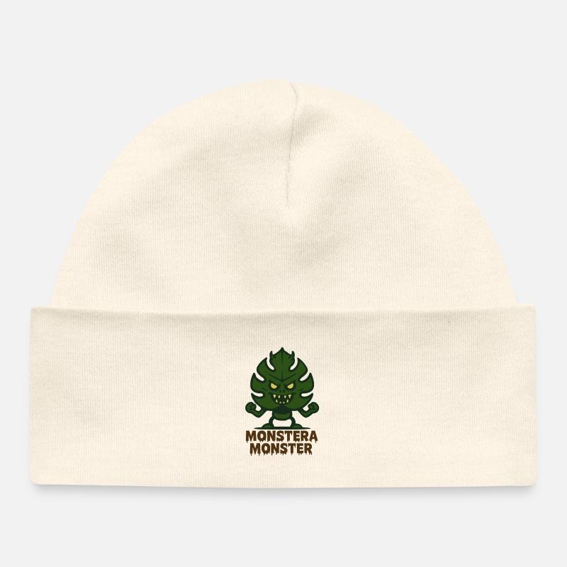 Monstera Monster - Bonnet bébé bio - écru doux