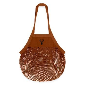 Hirschkopf Geweih Silhouette - Organic Mesh-Einkaufstasche - texas orange - Vorne