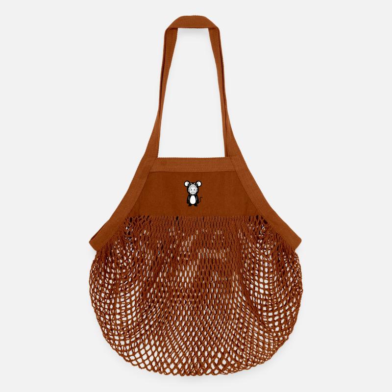 Carnival grouch mouse - Organic Mesh Shopping Bag - texas orange