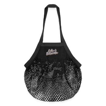 Like & Subscribe 70s Style - Organic Mesh Shopping Bag - black - Front