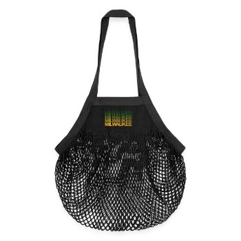 Milwaukee Gradient Blockprint - Organic Mesh-Einkaufstasche - Schwarz - Vorne