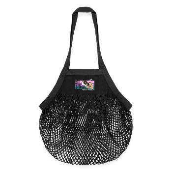 Moi lit oreiller rêve illustration - Sac de courses en mesh bio - noir - Devant