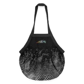 Vintage Schach Evolution - Organic Mesh-Einkaufstasche - Schwarz - Vorne