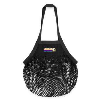 Originaler 81er Vintage Rainbow - Organic Mesh-Einkaufstasche - Schwarz - Vorne
