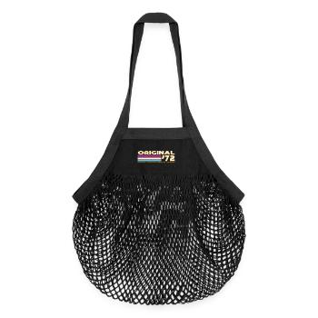 Mehrfarbige Retro-Streifen 72 - Organic Mesh-Einkaufstasche - Schwarz - Vorne