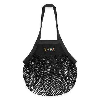 ASTA Name Decorated with Flowers - Organic Mesh Shopping Bag - black - Front