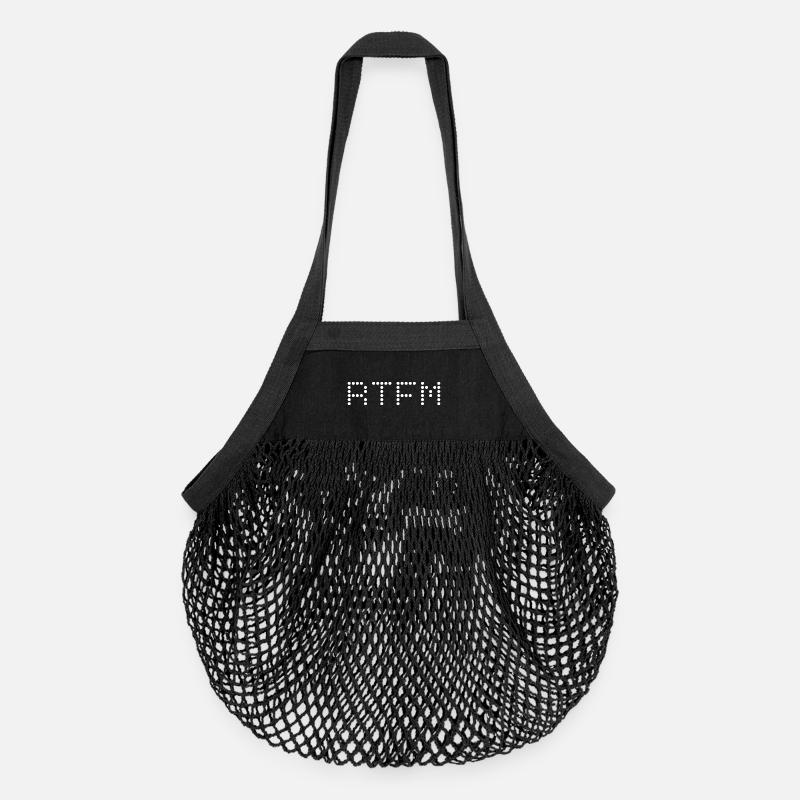 RTFM - Organic Mesh Shopping Bag - black
