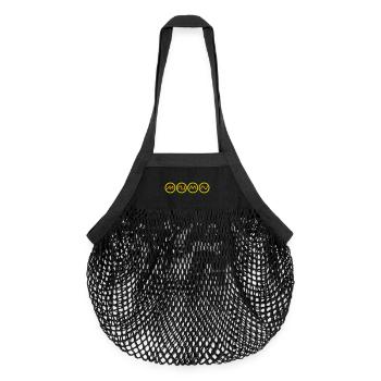 synth sound - Organic Mesh Shopping Bag - black - Front