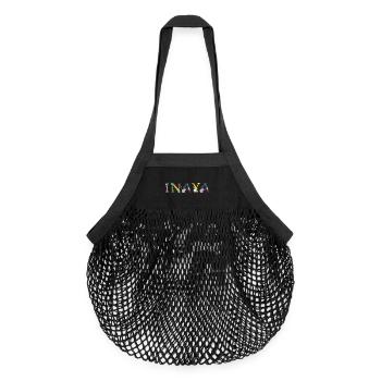 INAYA name decorated with flowers - Organic Mesh Shopping Bag - black - Front