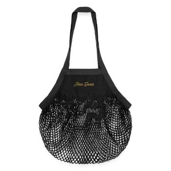 Hole Goals Golf Spruch - Organic Mesh-Einkaufstasche - Schwarz - Vorne
