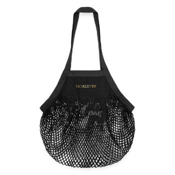 MCMLXVIII (Vintage) Jahrgang 1968 Geburtstag - Organic Mesh-Einkaufstasche - Schwarz - Vorne