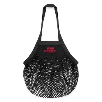 Jeunes sapeurs-pompiers avec étoiles - Sac de courses en mesh bio - noir - Devant