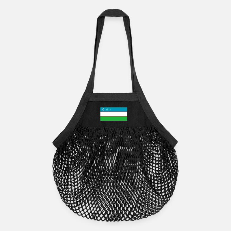 Ouzbékistan - Sac de courses en mesh bio - noir