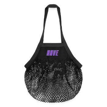 Retro 80er 90er Rave Schriftzug - Organic Mesh-Einkaufstasche - Schwarz - Vorne