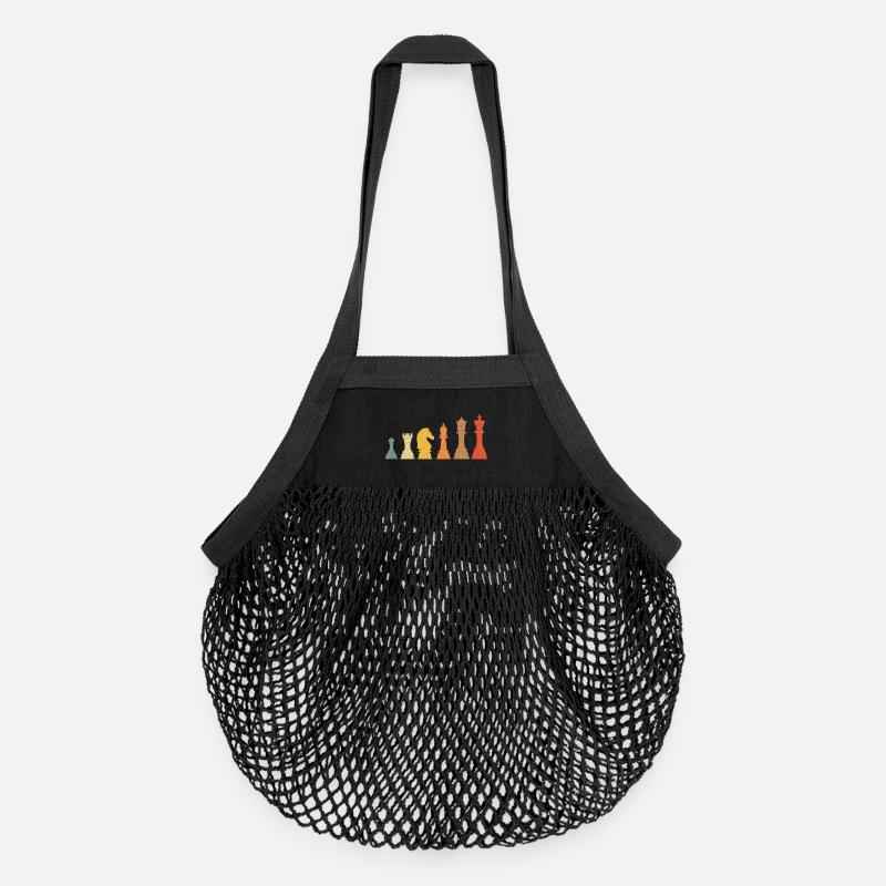 Chess Evolution Vintage Rétro - Sac de courses en mesh bio - noir