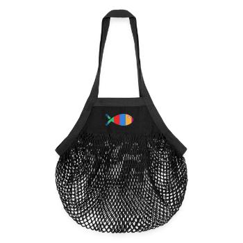 POISSON - Sac de courses en mesh bio - noir - Devant