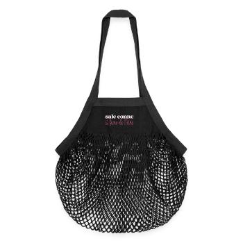 Sale Conne et Fière de l'être Cadeau Filles Copine - Sac de courses en mesh bio - noir - Devant