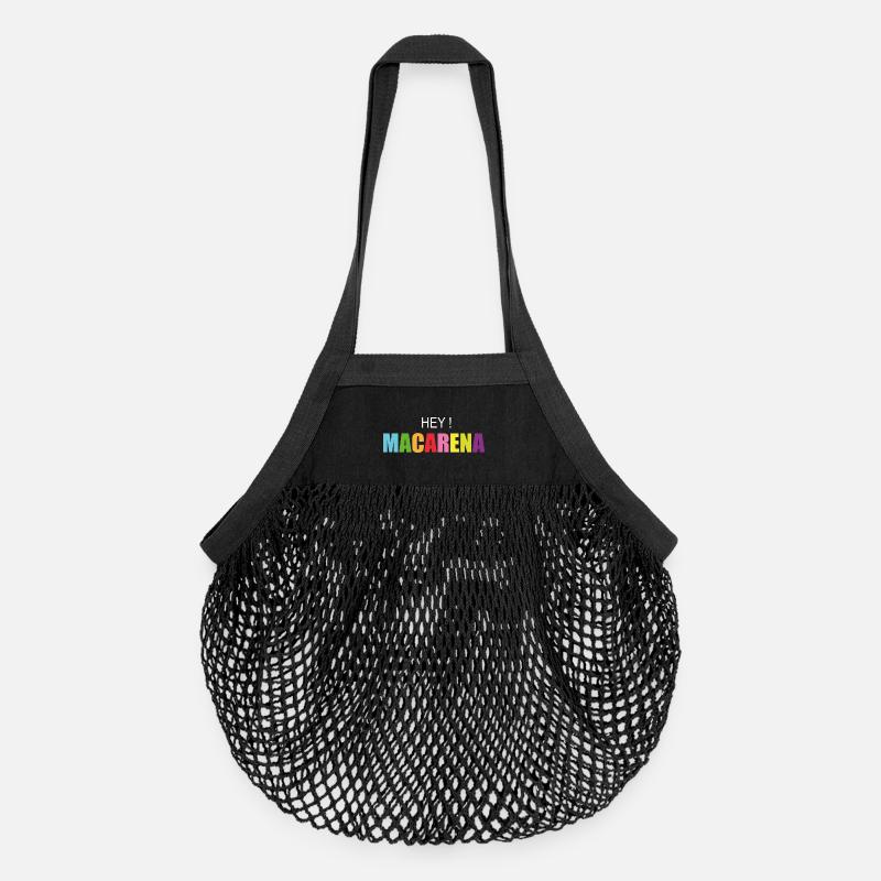 Hey macarena - Organic Mesh Shopping Bag - black