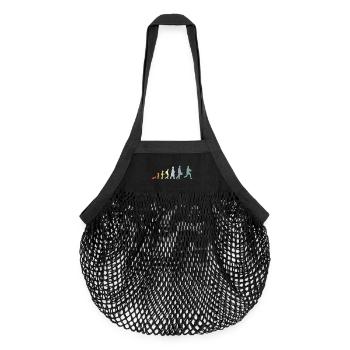 Évolution du rugby vintage - Sac de courses en mesh bio - noir - Devant