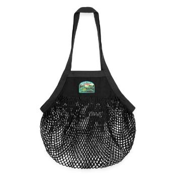 Faouet Landscape Badge: Breton Nature - Organic Mesh Shopping Bag - black - Front