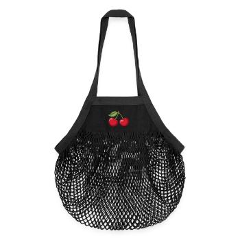 Vibrant Cherry Illustration - Organic Mesh Shopping Bag - black - Front