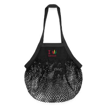reggae - Organic Mesh-Einkaufstasche - Schwarz - Vorne