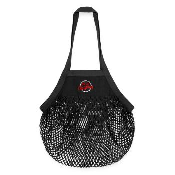 Frohe Weihnachten Script Circle - Organic Mesh-Einkaufstasche - Schwarz - Vorne