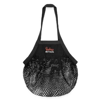 Mama Muttertag - Organic Mesh-Einkaufstasche - Schwarz - Vorne