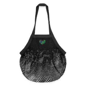 T-Shirt Adela Herz Wortwolke T-Shirt Geschenk - Organic Mesh-Einkaufstasche - Schwarz - Vorne