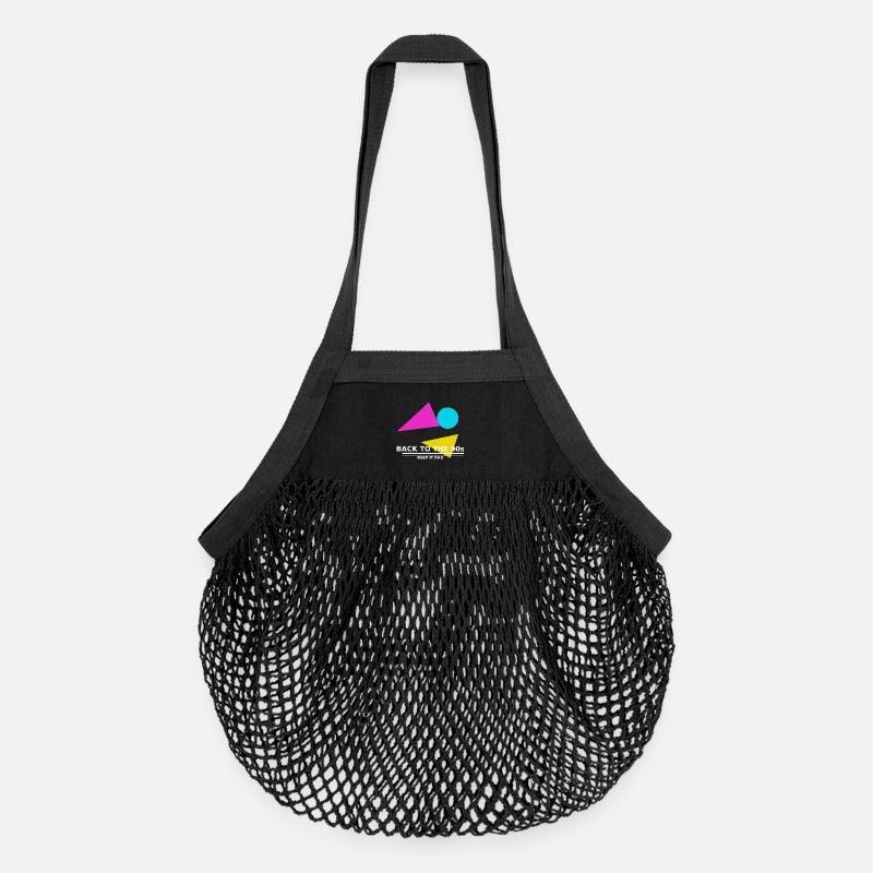 90s_tshirt_design - Organic Mesh-Einkaufstasche - Schwarz