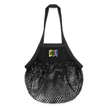 2027 - Organic Mesh Shopping Bag - black - Front