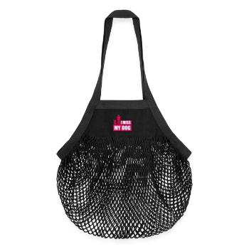 Mon chien Dog Amamant Dog Love Logo de blague - Sac de courses en mesh bio - noir - Devant