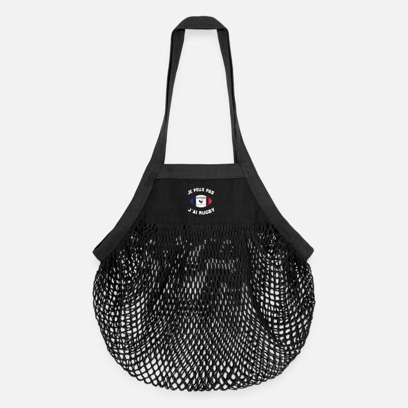 Je Peux Pas J'ai Rugby - Sac de courses en mesh bio - noir