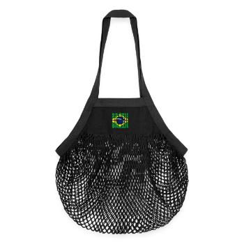 Brazil Flag Typo Mosaic - Organic Mesh Shopping Bag - black - Front