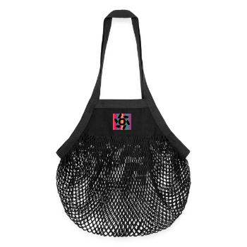 DESIGN. ART. GEEK. VINTAGE. GRAPHIQUE. MANGA. ASIE - Sac de courses en mesh bio - noir - Devant