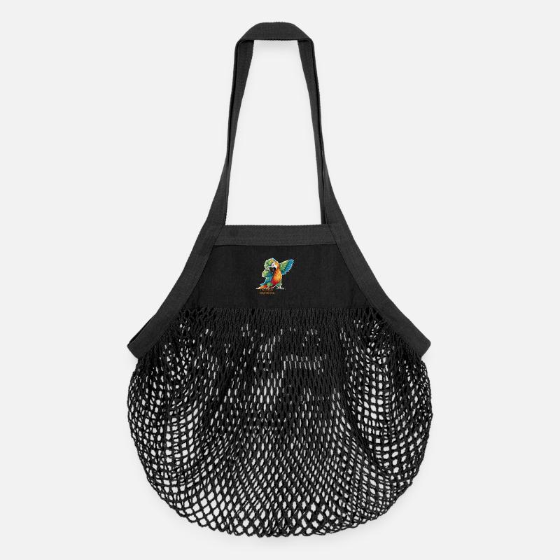 Perrot dubbing Éclats Plumés Le Perroquet tropical - Sac de courses en mesh bio - noir
