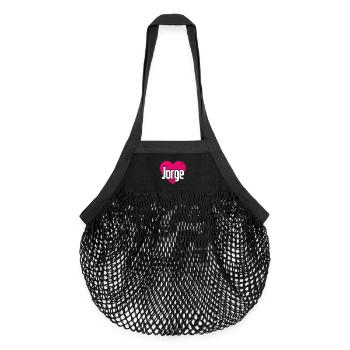 I Love Jorge Pink Heart I Love Jorge - Organic Mesh Shopping Bag - black - Front